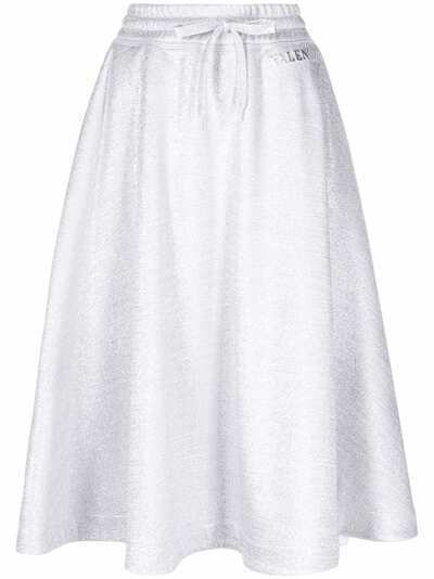 Valentino юбка миди с эффектом металлик