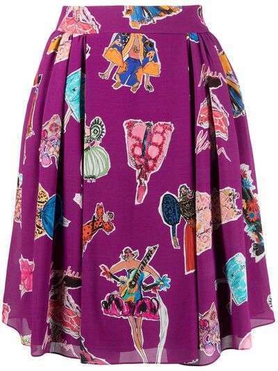 Moschino doll-print midi skirt