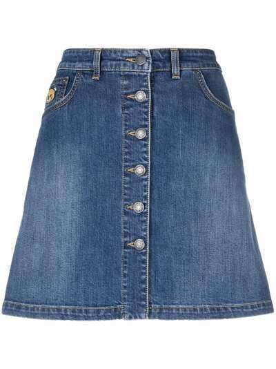 Moschino джинсовая юбка А-силуэта