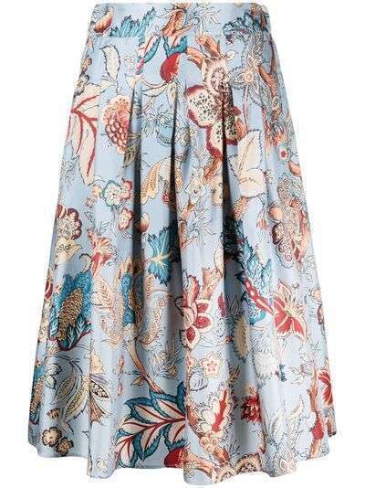 ETRO юбка с завышенной талией и цветочным принтом