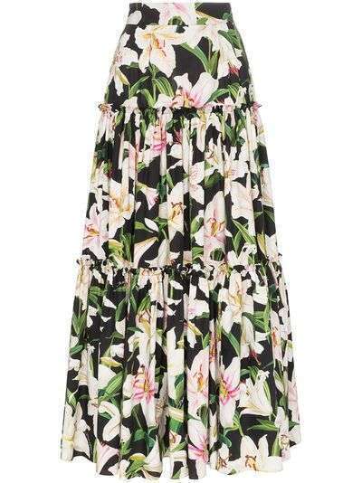 Dolce & Gabbana юбка со сборками и цветочным принтом
