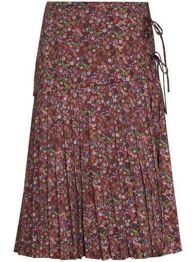 Kika Vargas плиссированная юбка миди с цветочным принтом