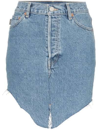 VETEMENTS асимметричная джинсовая юбка с завышенной талией