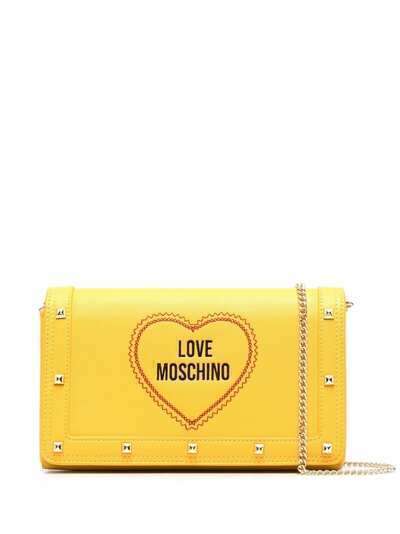Love Moschino клатч с заклепками и вышитым логотипом