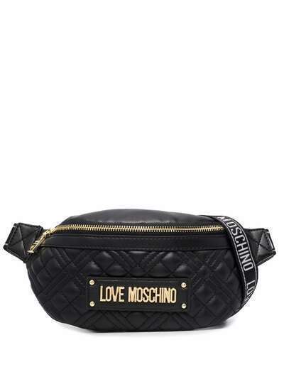 Love Moschino стеганая поясная сумка с логотипом