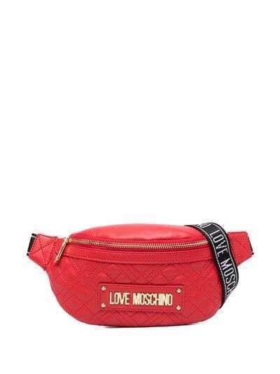 Love Moschino стеганая поясная сумка с логотипом