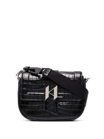 Karl Lagerfeld сумка через плечо K/Saddle с тиснением под крокодила