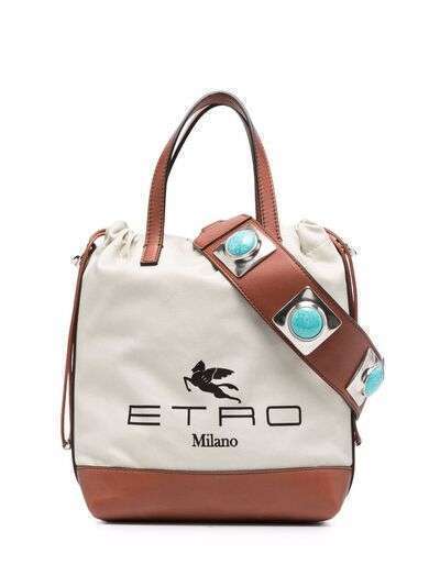 ETRO logo-print bucket bag