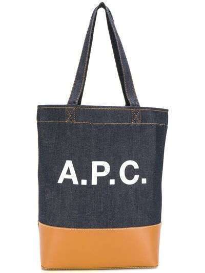 A.P.C. сумка-тоут из денима с логотипом