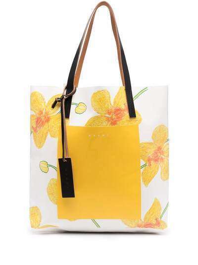 Marni сумка-тоут с цветочным принтом
