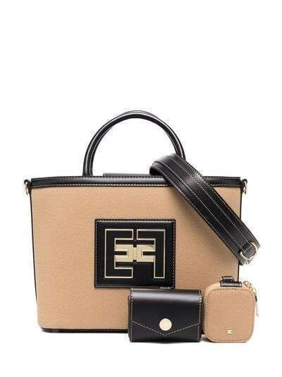 Elisabetta Franchi logo-plaque tote bag