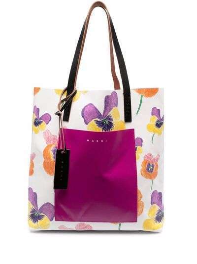 Marni сумка-тоут с цветочным принтом