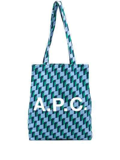 A.P.C. logo-print tote bag