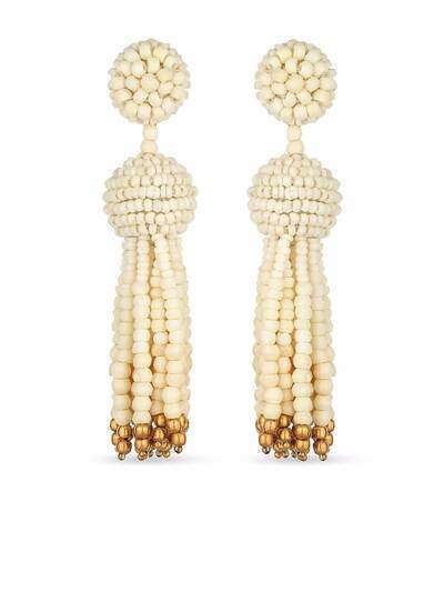 Oscar de la Renta серьги-подвески Short Tassel