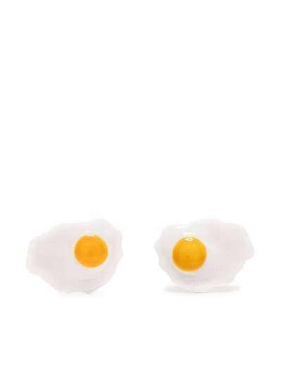 Moschino серьги-клипсы Fried Egg