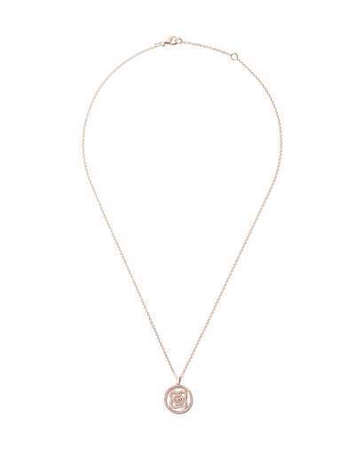 De Beers Jewellers 18kt rose gold Enchanted Lotus Openwork Medal diamond necklace