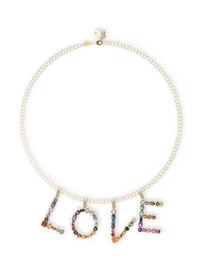 Dolce & Gabbana подвеска Rainbow Alphabet L из желтого золота с камнями