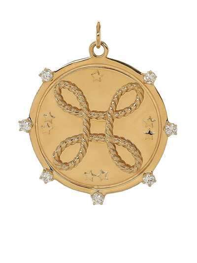 Foundrae медальон True Love из желтого золота с бриллиантами (28 мм)