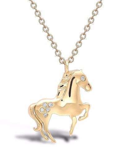 Pragnell подвеска Zodiac Horse из желтого золота с бриллиантами