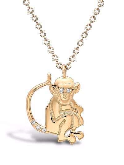 Pragnell подвеска Zodiac Monkey из желтого золота с бриллиантами
