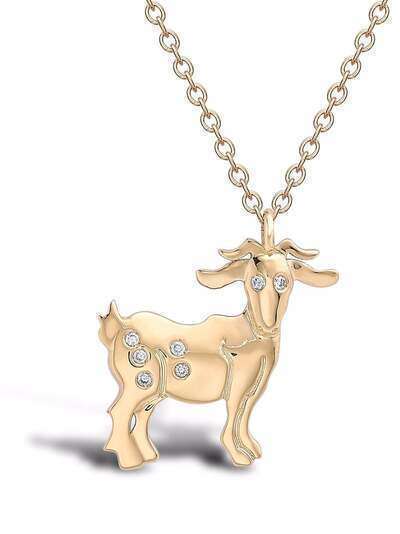 Pragnell подвеска Zodiac Goat из желтого золота с бриллиантами