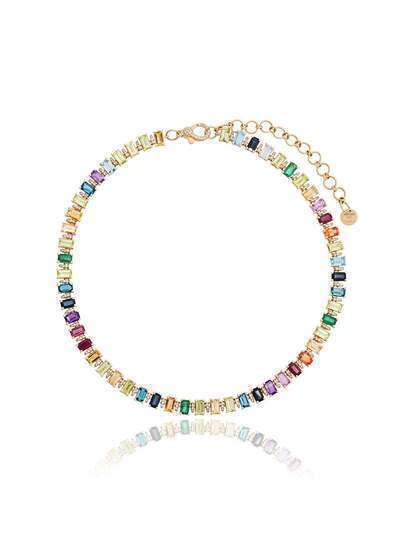 SHAY rainbow gem 18kt gold choker necklace