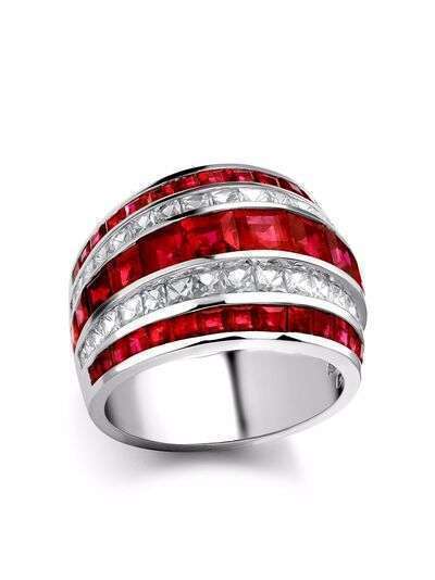 Pragnell кольцо из платины Manhattan с бриллиантами и рубином