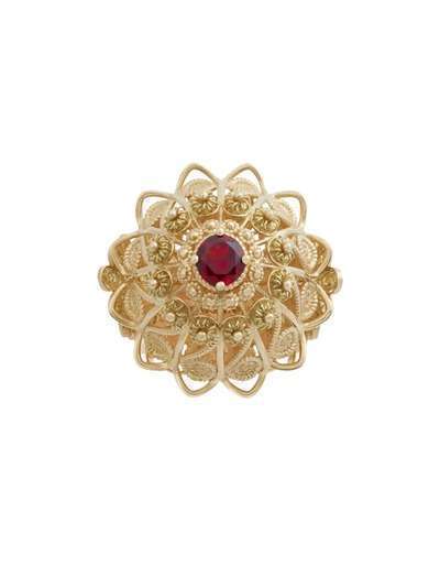 Dolce & Gabbana кольцо Pizzo из желтого золота с родолитом