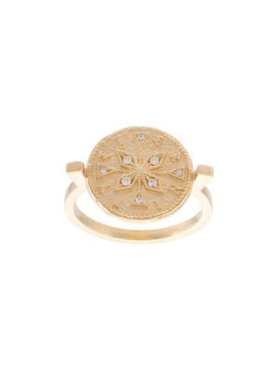 Azlee Compass Coin diamond ring