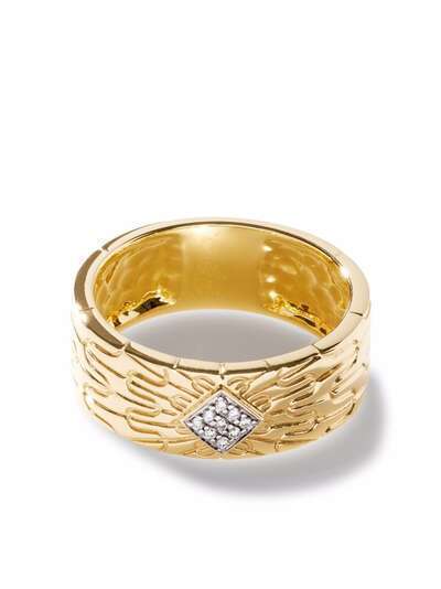 John Hardy кольцо Classic Chain из желтого золота с бриллиантами