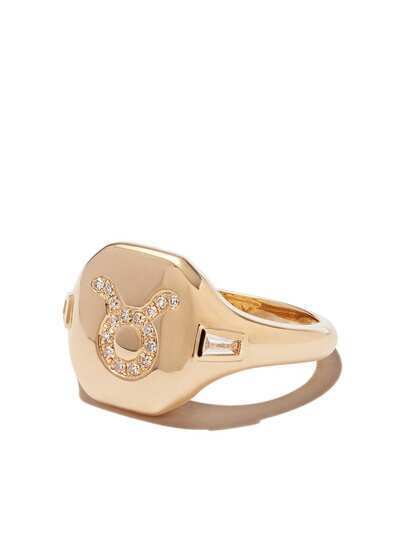 SHAY перстень Taurus из желтого золота с бриллиантами