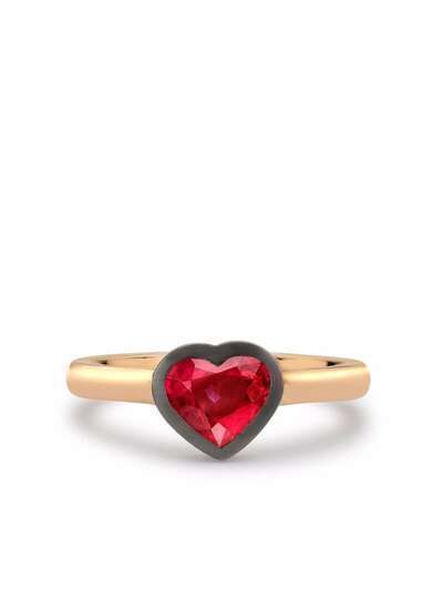 Pragnell кольцо Legacy из розового золота и серебра с рубином