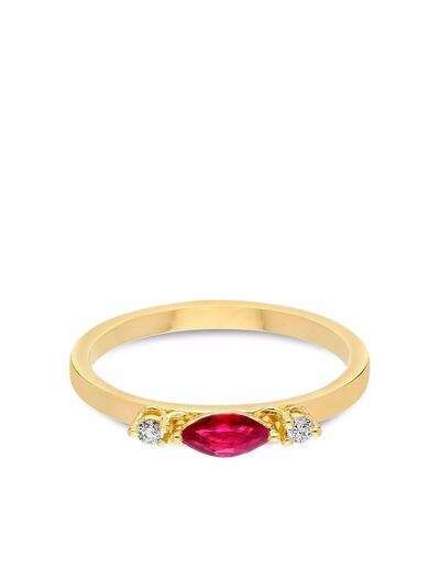 Delfina Delettrez кольцо Dancing Diamonds из желтого золота с рубином