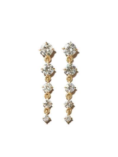 Lizzie Mandler Fine Jewelry серьги-подвески Éclat Five Drop из желтого золота с бриллиантами