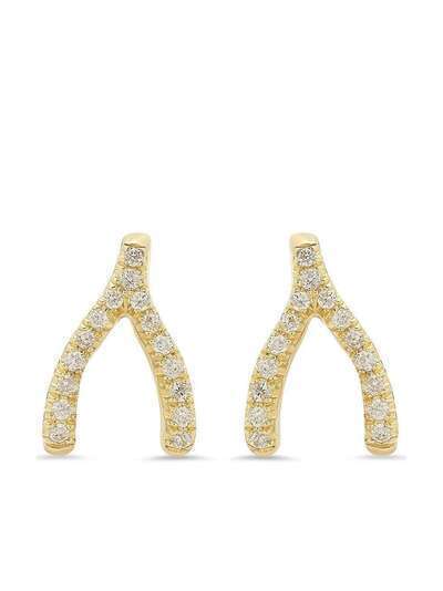 Jennifer Meyer серьги-гвоздики из желтого золота с бриллиантами