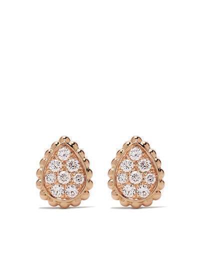 Boucheron 18kt rose gold Serpent Bohème diamonds XS teardrop stud earrings