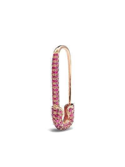 Anita Ko серьга Safety-Pin из розового золота с рубинами