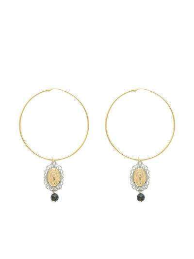 Dolce & Gabbana серьги-кольца из желтого золота с сапфирами