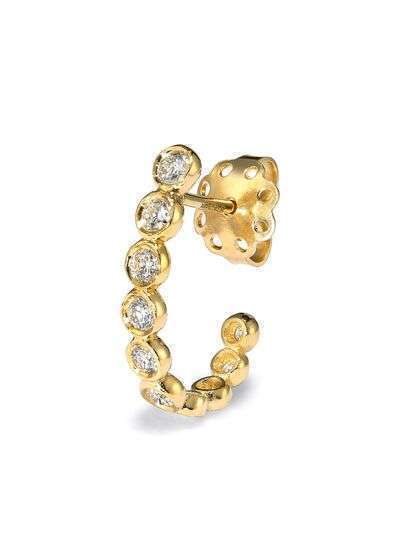 Kimai серьга-кольцо из желтого золота с бриллиантами