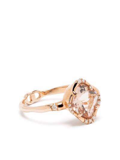 Sirciam кольцо Love из розового золота с морганитом и бриллиантами