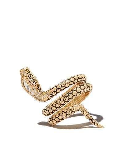 Jacquie Aiche кольцо Snake из желтого золота с бриллиантом