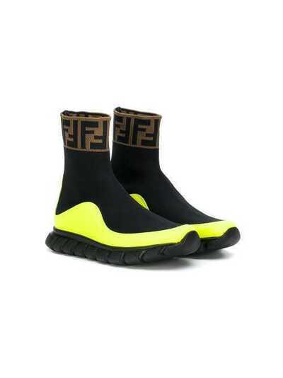 Fendi Kids кроссовки-носки с логотипом FF JMR289A8CL