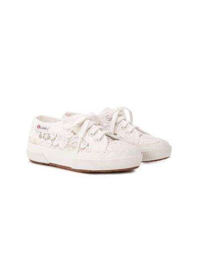 Superga Kids кружевные кеды с круглым носком S008YB0