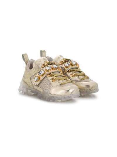 Monnalisa gem-embellished low-top sneakers 8760016703