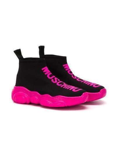 Moschino Kids кроссовки-носки с логотипом 63730TOMNEMOSFUX