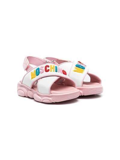 Moschino Kids сандалии на липучках с аппликацией-логотипом