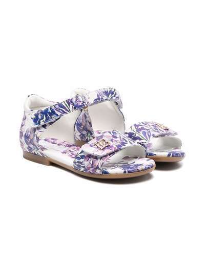 Dolce & Gabbana Kids сандалии с цветочным принтом и логотипом