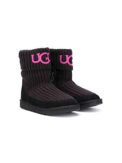 UGG Kids сапоги в рубчик на молнии сбоку 1103609K