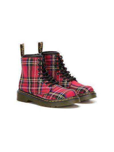 Dr. Martens Kids ботинки в клетку тартан DMK1460TRT25189