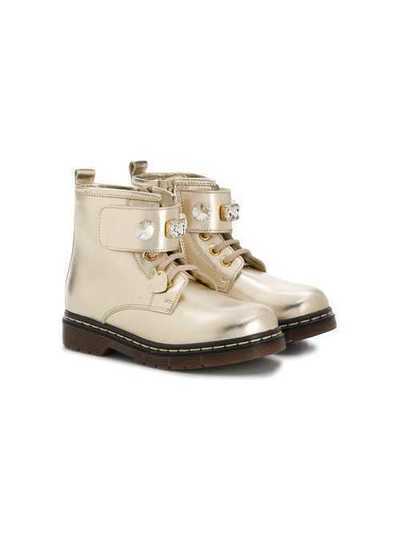 Monnalisa metallic gem-strap ankle boots 8360056710
